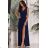 Women's strapless tulle party dress (S/M/L ONE SIZE) ITALIAN FASHION IM923001 dark blue 44