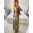 Women's Long Sleeve Summer Dress (S/M ONE SIZE) ITALIAN FASHION IMPES238990 -   hnědá gepard -   S / M