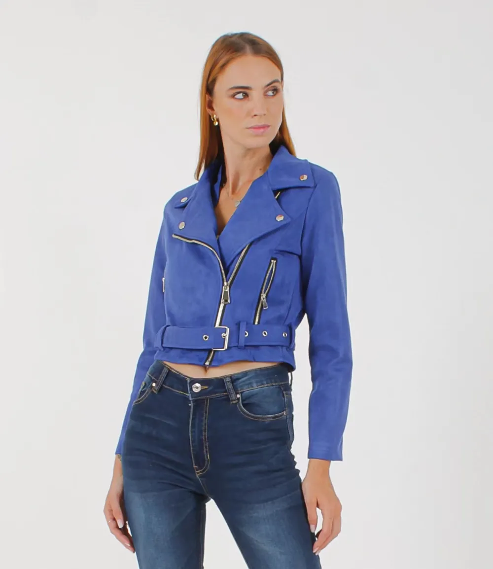 Women's short leatherette long sleeve jacket (S/M/L ONE SIZE) ITALIAN FASHION IMPLI2416063