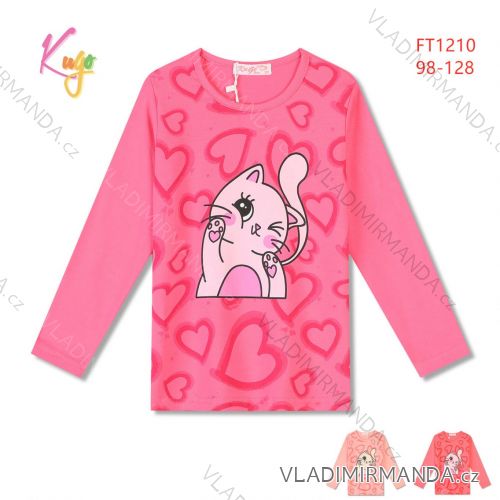 T-shirt with long sleeves children's girls girls (98-128) KUGO HL9309