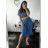 Women's Summer Boho Long Short Sleeve Dress (S/M ONE SIZE) ITALIAN FASHION IMPLI223787 blue denim M / L