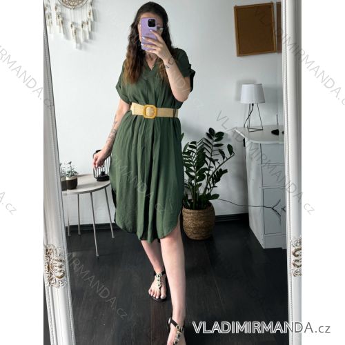 Women's Summer Boho Long Short Sleeve Dress (S/M ONE SIZE) ITALIAN FASHION IMPLI223787