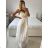 Women's Long Summer Boho Lace Strapless Dress (S/M ONE SIZE) ITALIAN FASHION IMPEM2325889