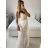 Women's Long Summer Boho Lace Strapless Dress (S/M ONE SIZE) ITALIAN FASHION IMPEM2325889