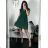 Women's Summer Chiffon Short Sleeve Dress (S/M ONE SIZE) ITALIAN FASHION IM323356/DU -   emerald green -   S / M