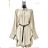 Women's Long Chiffon Short Sleeve Dress (S/M ONE SIZE) ITALIAN FASHION IMWGS231048 light brown S / M