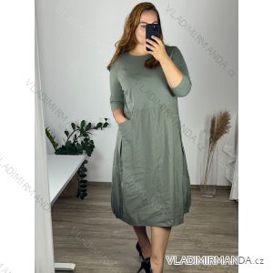 Casual Dress Cotton 3/4 Sleeve Women's Plus Size (40-50) POLISH FASHION PMF24MARGARITA