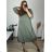 Casual Dress Cotton 3/4 Sleeve Women's Plus Size (40-50) POLISH FASHION PMF24MARGARITA/DUR Blue 40