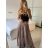 Women's Elegant Belt Long Sleeve Dress (S/M ONE SIZE) ITALIAN FASHION IMM23UN6139 -   hnědá gepard -   M / L