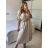 Women's Long Sleeve Hoodie Dress (S / M ONE SIZE) ITALIAN FASHION IMWA216095 -   beige -   M / L