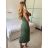 Women's long strapless sequin party dress (S/M ONE SIZE) ITALIAN FASHION IMPMD2360600 -   green khaki -   S / M