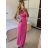 Women's Long Strapless Sequin Party Dress (S/M ONE SIZE) ITALIAN FASHION IMPSH233348 dark pink S / M