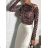 Women's Elegant Belt Long Sleeve Dress (S/M ONE SIZE) ITALIAN FASHION IMM23UN6139