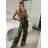 Women's long elegant overall with straps (S/M ONE SIZE) ITALIAN FASHION IM7235230 S/M Emerald