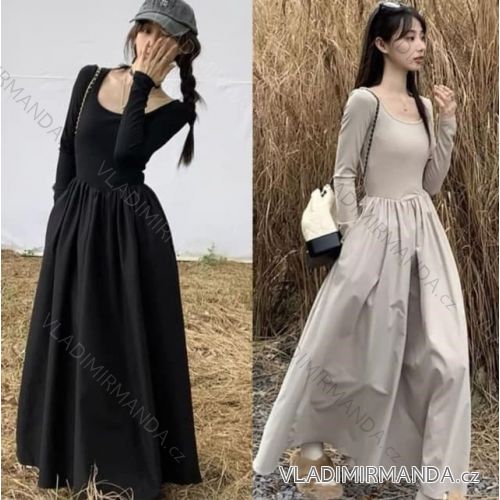 Women's Elegant Belt Long Sleeve Dress (S/M ONE SIZE) ITALIAN FASHION IMM23UN6139