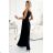 299-18 CHIARA elegant maxi dress with straps - black with glitter