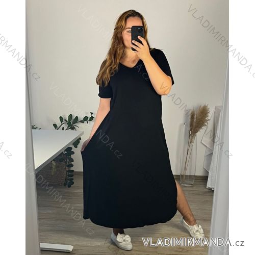 Women's Long Maxi Summer Casual Short Sleeve Dress (52/54/56 ONE SIZE) ITALIAN FASHION IMD24213