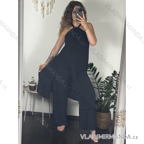 Šaty letní na ramínka dámské (S/M ONE SIZE) ITALSKÁ MÓDA IMPBB22B21841 black S / M