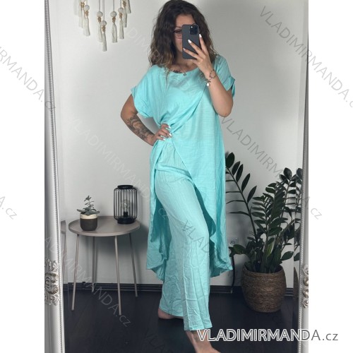 Šaty letní na ramínka dámské (S/M ONE SIZE) ITALSKÁ MÓDA IMPBB22B21841 Light blue S / M