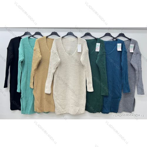 Sweater Long Warm Knitted Long Sleeve Women's Plus Size (48/50 ONE SIZE) ITALIAN FASHION IM424582