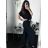 Women's elegant party long sleeve dress (S/M ONE SIZE) ITALIAN FASHION IM322282 black S / M