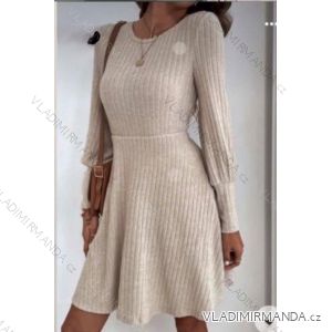 Women's Short Knitted Long Sleeve Dress (S/M ONE SIZE) ITALIAN FASHION IM424325