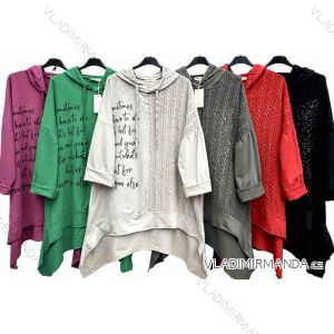 Women's Long Sleeve Zipper Hoodie (2XL/3XL ONE SIZE) ITALIAN FASHION IMWT23659