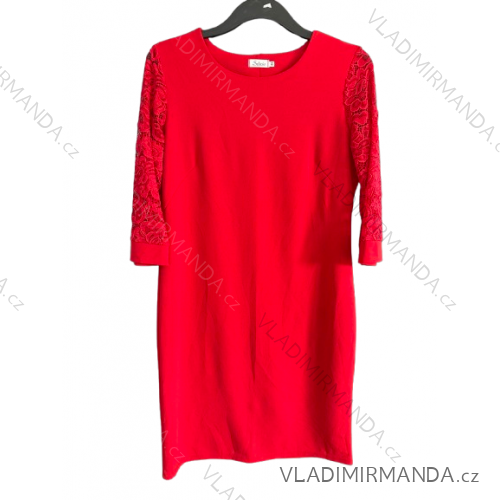 Women's short sleeve dress oversized (L-3XL) POLISH FASHION PMF20013 48 red