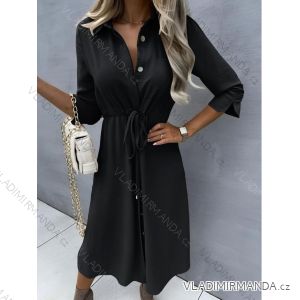 Women's 3/4 Long Sleeve Shirt Dress (42/44 ONE SIZE) ITALIAN FASHION IMD24366