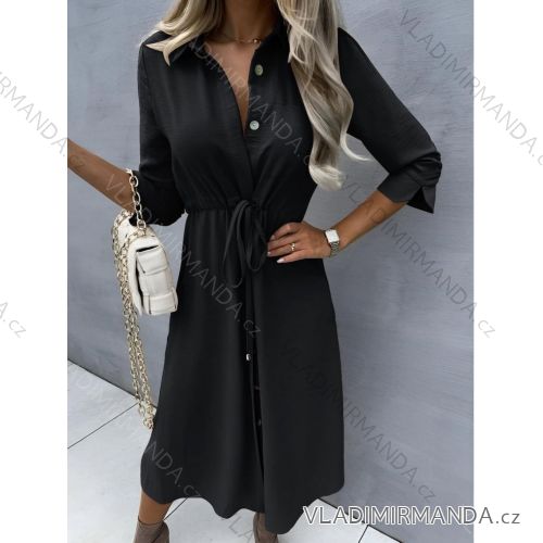 Women's 3/4 Long Sleeve Shirt Dress (42/44 ONE SIZE) ITALIAN FASHION IMD24366