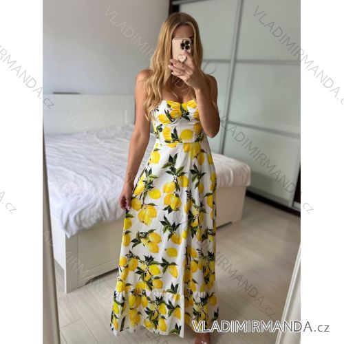 Long summer dress with straps for women (S/M ONE SIZE) ITALIAN FASHION IMPBB23B23745