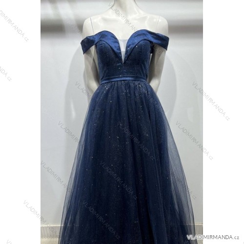 Women's Long Elegant Strapless Party Dress (SL) FRENCH FASHION FMPEL23EMMA dark blue M