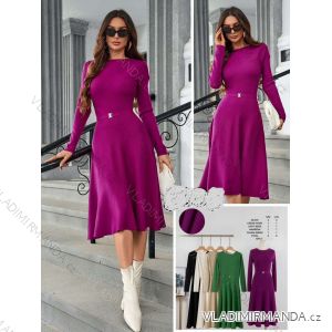 Women's Long Sleeve Belted Casual Dress (S/M/L ONE SIZE) ITALIAN FASHION IMHMS24289