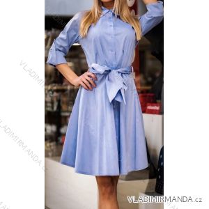 Women's Long Sleeve Belted Casual Dress (S/M/L ONE SIZE) ITALIAN FASHION IMHMS24289