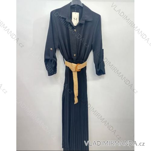 Women's Long Sleeve Belted Shirt Dress (S/M ONE SIZE) ITALIAN FASHION IMPSH24210151