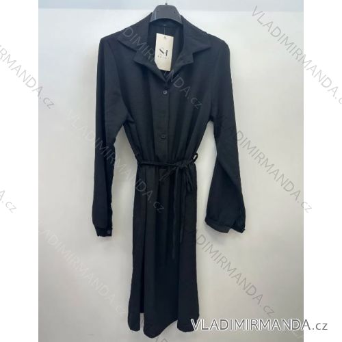 Women's Long Sleeve Belted Shirt Dress (S/M ONE SIZE) ITALIAN FASHION IMPSH24210151