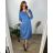 Casual Dress Cotton 3/4 Sleeve Women's Plus Size (40-50) POLISH FASHION PMF24MARGARITA/DUR Blue 40