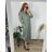 Casual Dress Cotton 3/4 Sleeve Women's Plus Size (40-50) POLISH FASHION PMF24MARGARITA 44 black