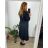 Casual Dress Cotton 3/4 Sleeve Women's Plus Size (40-50) POLISH FASHION PMF24MARGARITA 44 black