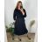 Casual Dress Cotton 3/4 Sleeve Women's Plus Size (40-50) POLISH FASHION PMF24MARGARITA 44 black