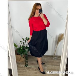 Casual Dress Cotton 3/4 Sleeve Women's Plus Size (40-50) POLISH FASHION PMF24MARGARITAMIX/DUR