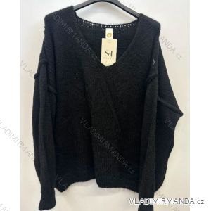 Women's Oversize Long Sleeve Knitted Sweater (S/M ONE SIZE) ITALIAN FASHION IMPSH243136A