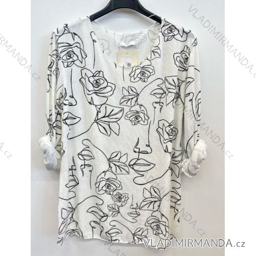 Women's Oversize Short Sleeve Tunic (S/M ONE SIZE) ITALIAN FASHION IMPSH2322161