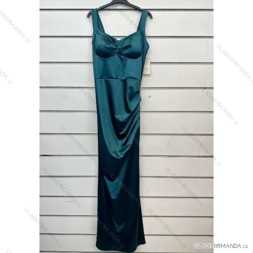 Women's Strapless Satin Long Party Dress (S/M ONE SIZE) ITALIAN FASHION IMPSH246635