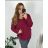 Knitted Dress a-Sweater Extended Long Sleeve Women's Plus Size (XL / 2XL ONE SIZE) ITALIAN FASHION IM4212261 56/58 wine