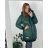 Women's Plus Size Hooded Jacket (XL/2XL ONE SIZE) ITALIAN FASHION IM422684 XL/2XL black