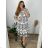 Oversize 3/4 Sleeve Women's Plus Size Shirt Dress (L/XL/2XL ONE SIZE) ITALIAN FASHION IM423111 XL/2XL white