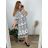 Oversize 3/4 Sleeve Women's Plus Size Shirt Dress (L/XL/2XL ONE SIZE) ITALIAN FASHION IM423111 XL/2XL white