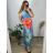 Women's Long Chiffon Short Sleeve Dress (S/M ONE SIZE) ITALIAN FASHION IMWGS231048 L / XL blue