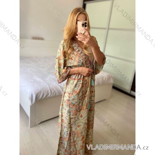 Women's Long Sleeve Summer Shirt Dress (S/M/L ONE SIZE) INDIAN FASHION IMWY23123